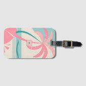 Elegant minimalistisch tropisch roze blauwgroen mo bagagelabel (Voorkant (horizontaal))