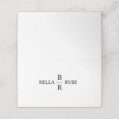 Elegant Minimalistisch Trouw Monogram Ontwerp Plaatskaartje (Buitenkant ongevouwen)