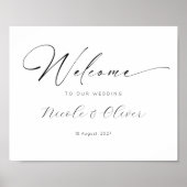 Elegant Minimalistisch Trouwbord Poster (Voorkant)