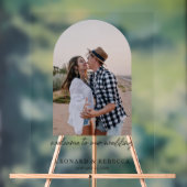 Elegant Minimalistisch Trouwfoto Acrylic Bord (Neutraal)