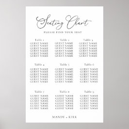 Elegant Minimalistisch Trouwlocatie Bord Poster