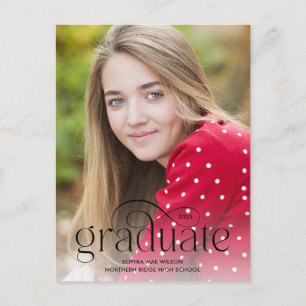 Elegant minimalistisch type bekleding foto-Afstude Briefkaart