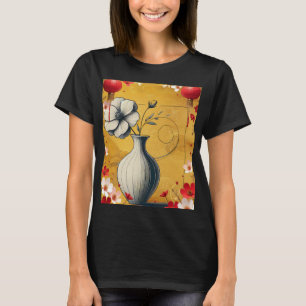 Elegant minimalistisch vaasontwerp t-shirt