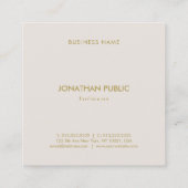 Elegant minimalistisch vierkant Sjabloon Moderne l Vierkante Visitekaartje (Achterkant)