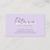 Elegant minimalistisch violet trendy ooghaar vlech visitekaartje (Voorkant)