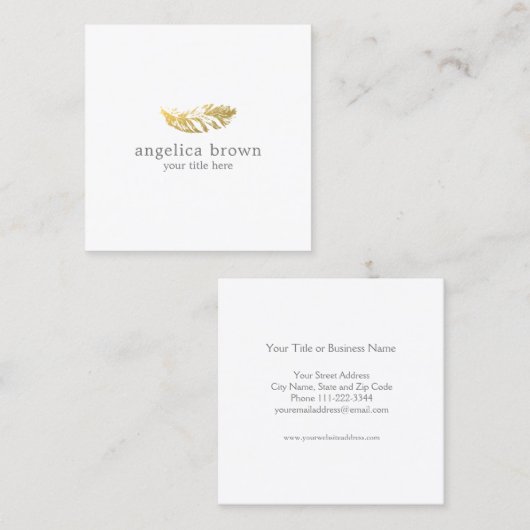 Elegant minimalistisch Visitekaartje van de goudve (Voorkant / Achterkant)