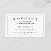 Elegant minimalistisch Visitekaartje voor Blk/Gold (Achterkant)