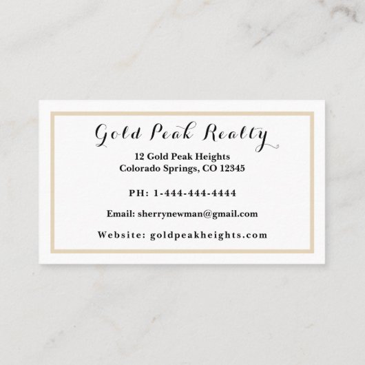 Elegant minimalistisch Visitekaartje voor Blk/Gold (Achterkant)