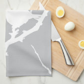 Elegant minimalistisch vogelsilhouet theedoek (Quarter Fold)