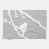 Elegant minimalistisch vogelsilhouet theedoek (Horizontaal)