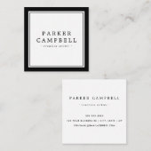 Elegant minimalistisch voor professionele grensarb vierkante visitekaartje (Voorkant / Achterkant)