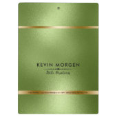 Elegant Minimalistisch vormgeven groene achtergron Klembord (Achterkant)