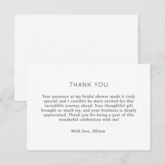 Elegant minimalistisch Vrijgezellenfeest bedankkaa Informatiekaartje (Voorkant / Achterkant)