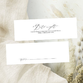Elegant minimalistisch Vrijgezellenfeest Date Nigh Mini Visitekaartjes