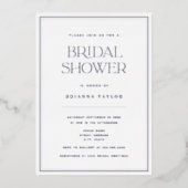 Elegant minimalistisch Vrijgezellenfeest met zilve Folie Uitnodiging (Voorkant)