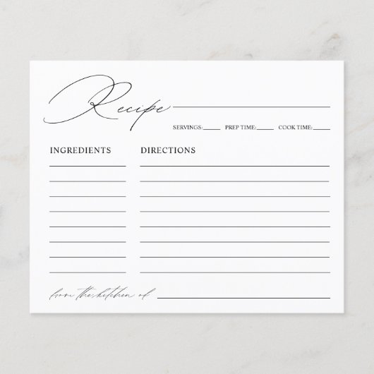 Elegant minimalistisch Vrijgezellenfeest recept Ka (Voorkant)