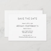 Elegant minimalistisch Vrijgezellenfeest Save the  Informatiekaartje (Voorkant / Achterkant)