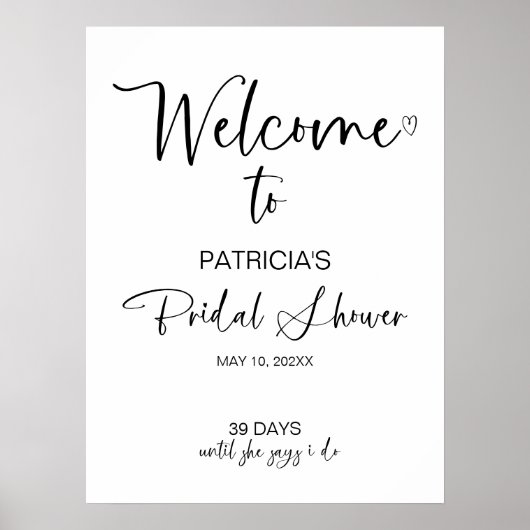 Elegant minimalistisch Vrijgezellenfeest Welkomstt Poster (Voorkant)