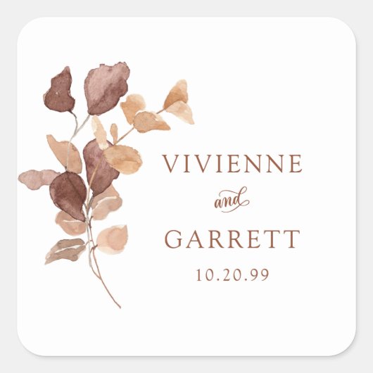 Elegant minimalistisch vuurgevecht vierkante sticker (Voorkant)
