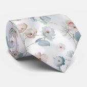 Elegant minimalistisch Waterverf bloemmotief Stropdas (Opgerold)