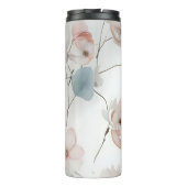 Elegant minimalistisch Waterverf bloemmotief Thermosbeker (Achterkant)