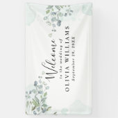 Elegant Minimalistisch Waterverf Greenery Spandoek (Verticaal)