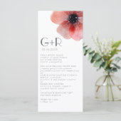 Elegant minimalistisch Waterverf Poppy Gray Weddin Menu (Staand voorkant)