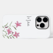 Elegant minimalistisch Waterverf Roze wilde bloeme Case-Mate iPhone Case (Achterkant (horizontaal))