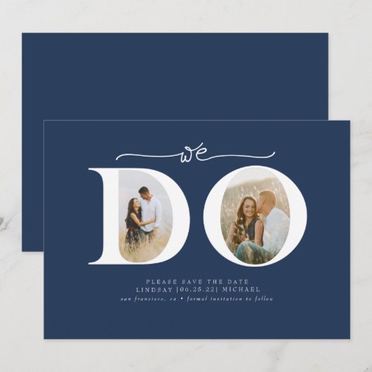 Elegant minimalistisch We doen Save the Date 2 fot (Voorkant / Achterkant)