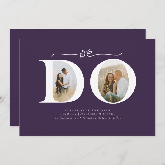Elegant minimalistisch We doen Save the Date 2 fot (Voorkant / Achterkant)
