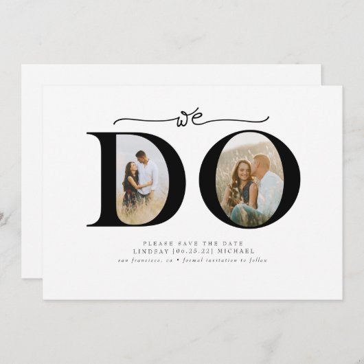 Elegant minimalistisch We doen Save the Date 2 fot (Voorkant / Achterkant)
