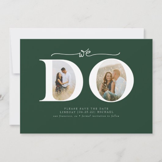 Elegant minimalistisch We doen Save the Date 2 fot (Voorkant)