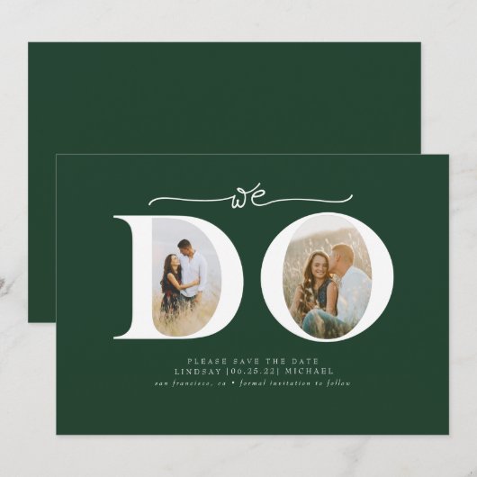 Elegant minimalistisch We doen Save the Date 2 fot (Voorkant / Achterkant)