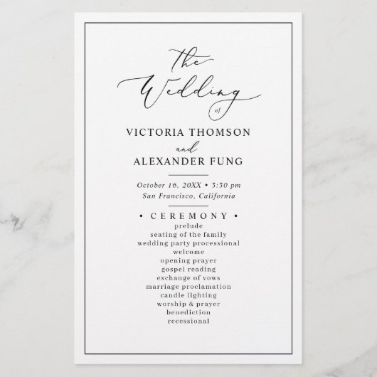 Elegant minimalistisch weddenschap (Voorkant)