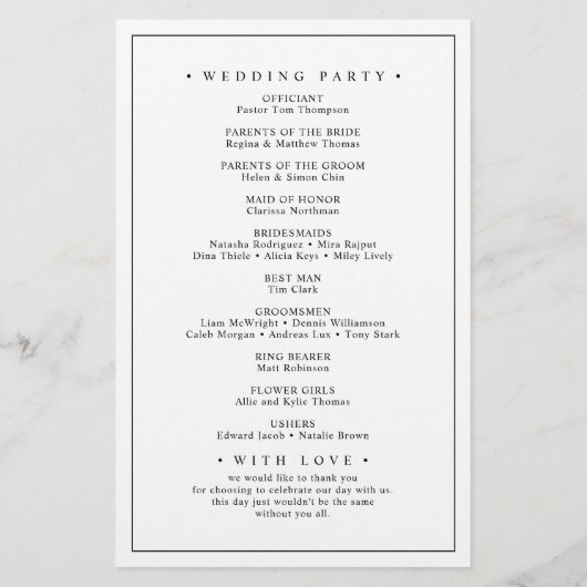 Elegant minimalistisch weddenschap (Achterkant)