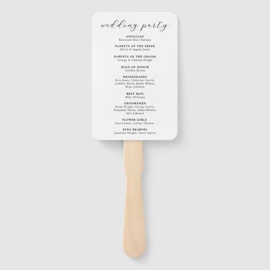 Elegant minimalistisch weddenschap handwaaier (Achterkant)