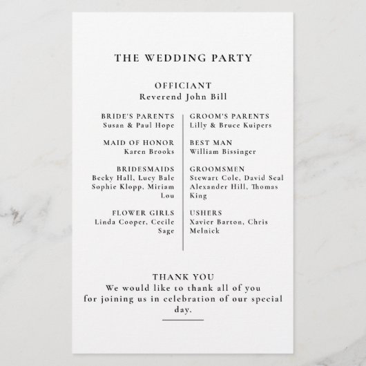 Elegant minimalistisch weddenschap met kalligrafie (Achterkant)