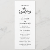 Elegant minimalistisch weddenschap programmakaart (Voorkant)