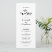 Elegant minimalistisch weddenschap programmakaart (Staand voorkant)