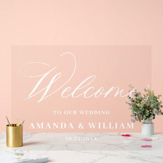 Elegant Minimalistisch WELKOM bruiloft Acryl Bord (Huwelijk)