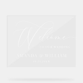 Elegant Minimalistisch WELKOM bruiloft Acryl Bord