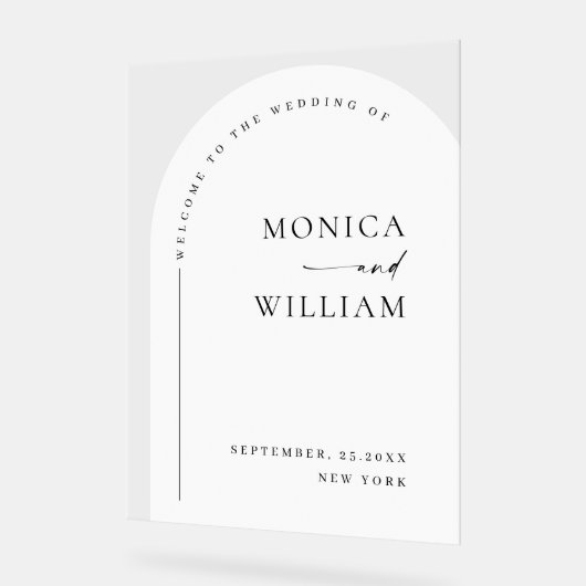 Elegant Minimalistisch WELKOM bruiloft Acryl Bord (Hoek)