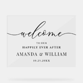 Elegant Minimalistisch WELKOM bruiloft Acryl Bord