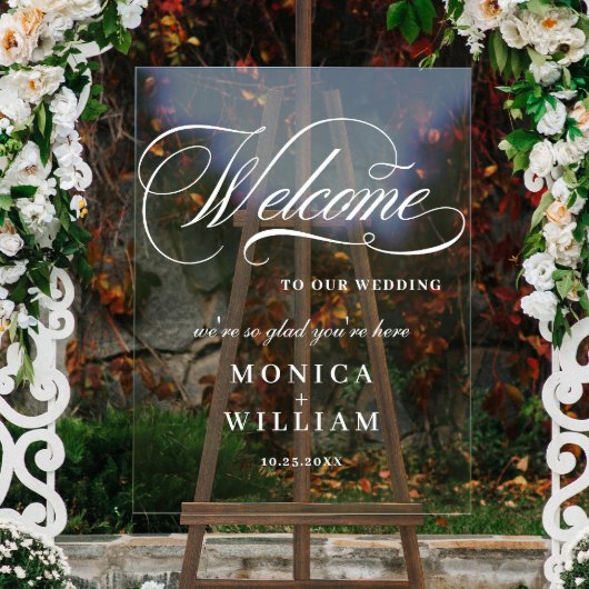 Elegant Minimalistisch WELKOM bruiloft Acryl Bord