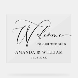 Elegant Minimalistisch WELKOM bruiloft Acryl Bord