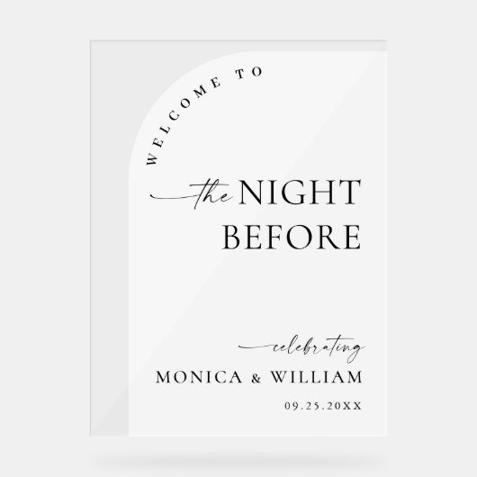 Elegant Minimalistisch WELKOM repetitie diner Acryl Bord (Voorkant)