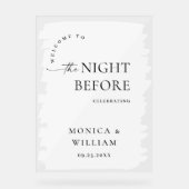 Elegant Minimalistisch WELKOM repetitie diner Acryl Bord (Voorkant)