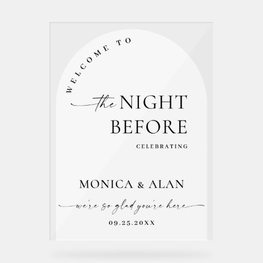 Elegant Minimalistisch WELKOM repetitie diner Acryl Bord (Voorkant)