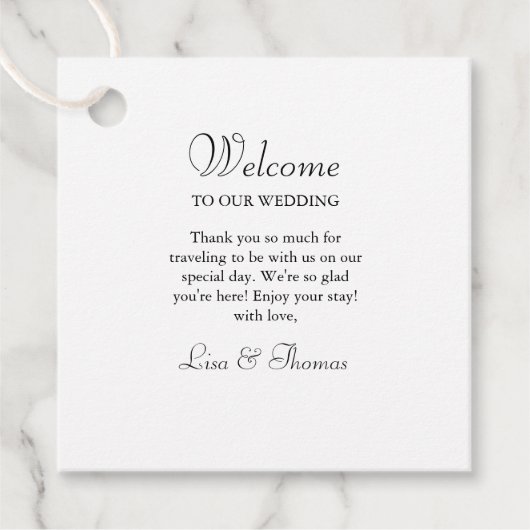 Elegant minimalistisch welkomstgeschenk Label (Voorkant)