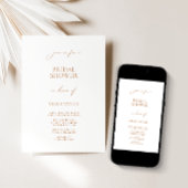 Elegant minimalistisch White Bridal Shower Invitat Kaart